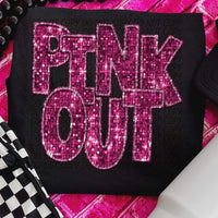 Pink out hot pink sequin 53639 DTF transfer