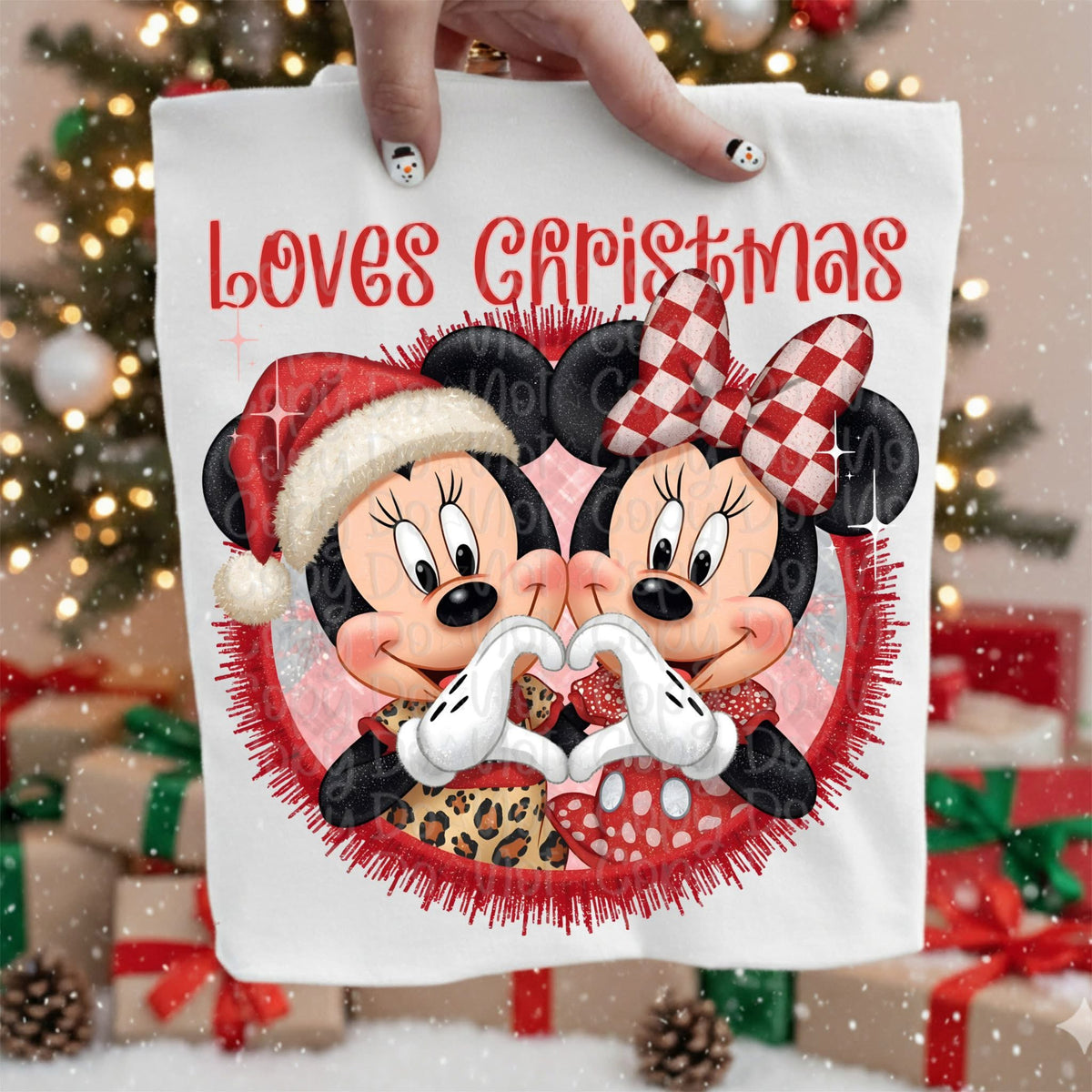 Loves Christmas Mouse Circle (Virgo) DTF transfer