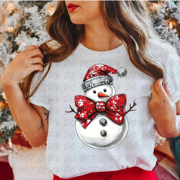 Snowman red bow (vintage) 67341 DTF transfer