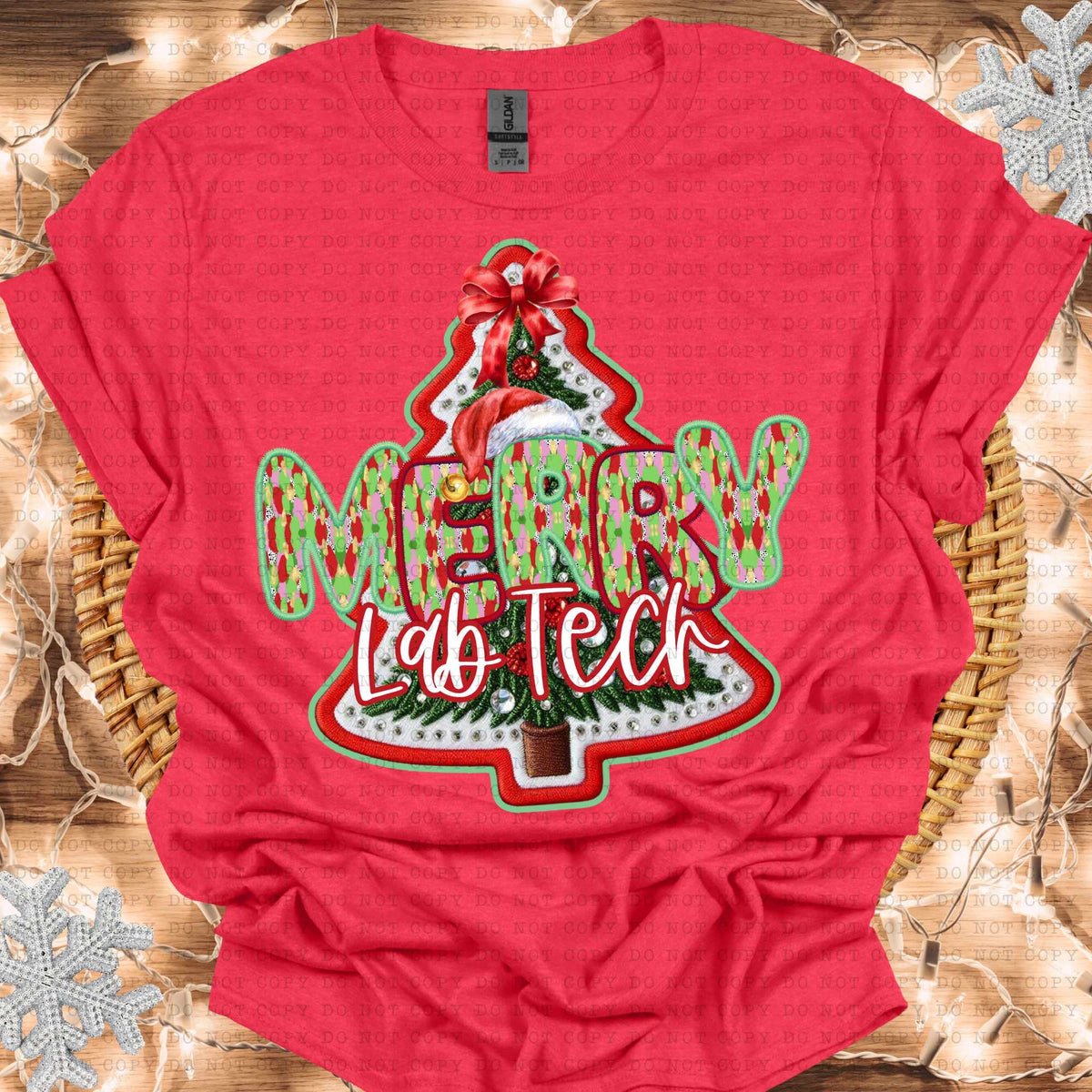 Merry lab tech embroidered tree (ECHT) 64590 DTF transfer