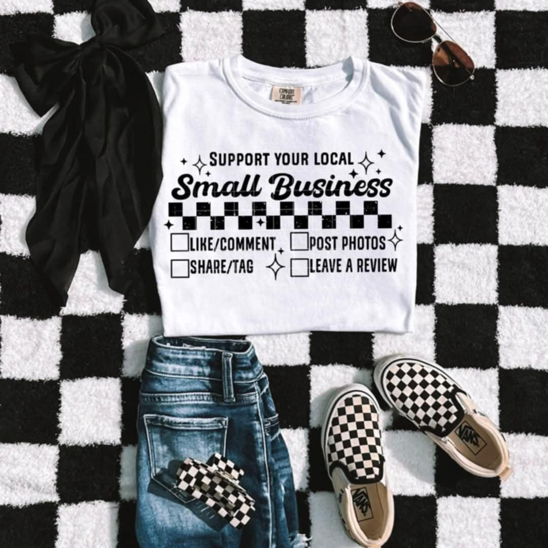 Support your local small business BLACK (CSC) 97709 DTF transfer