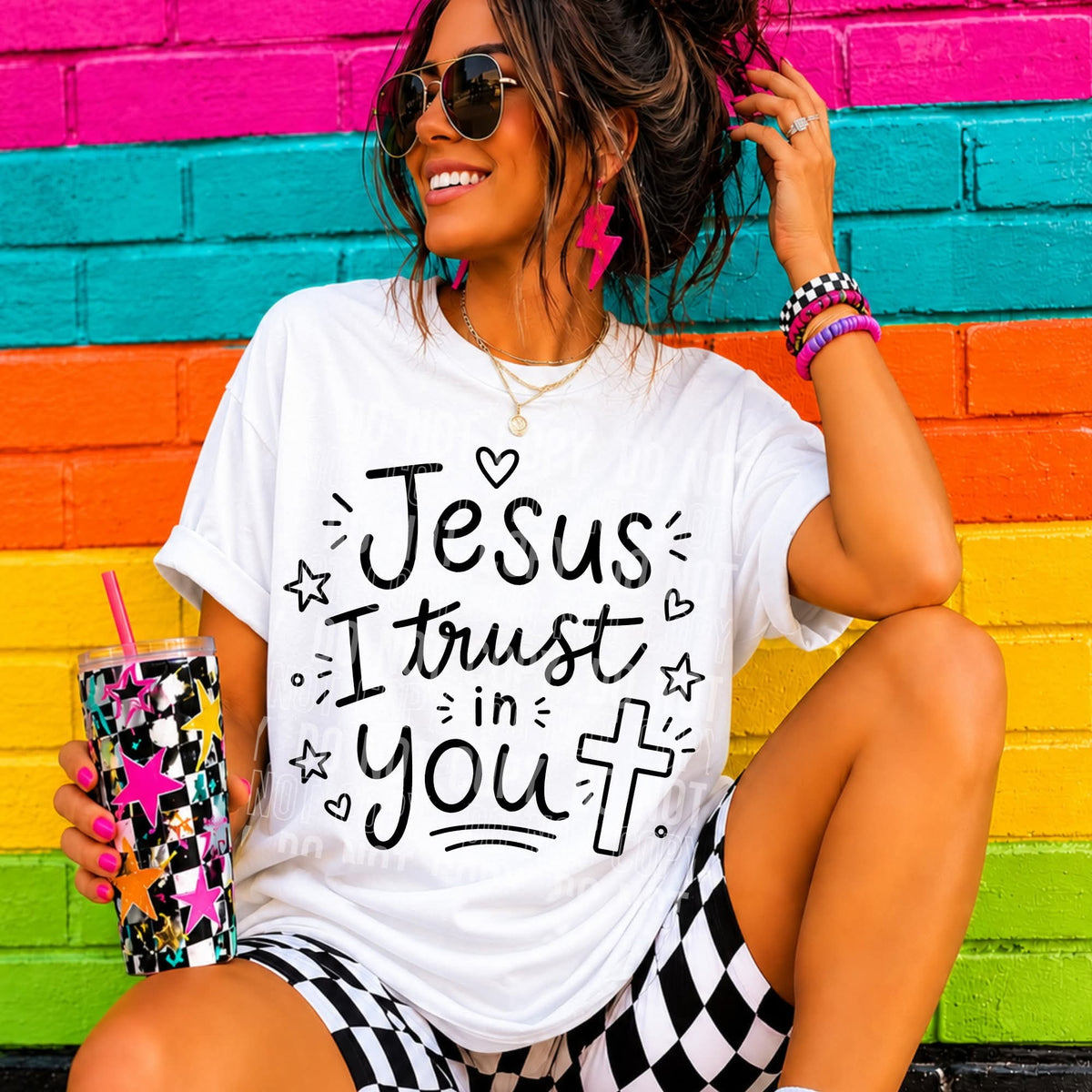 Jesus I trust in you  BLACK (SBB) DTF Transfer