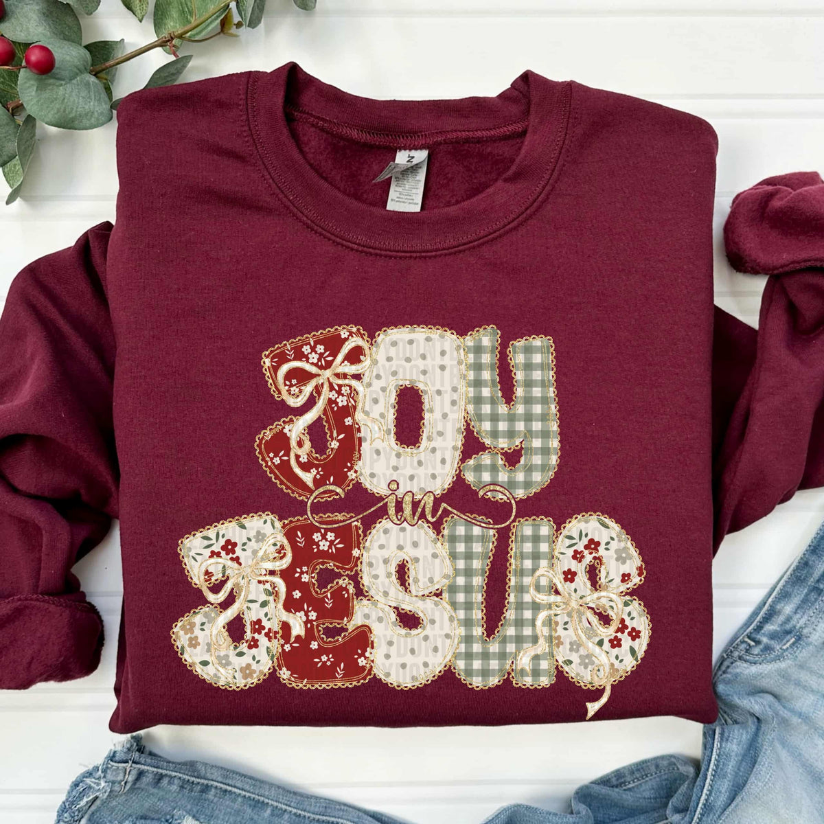 Joy in Jesus Christmas lace (SDD) DTF Transfer