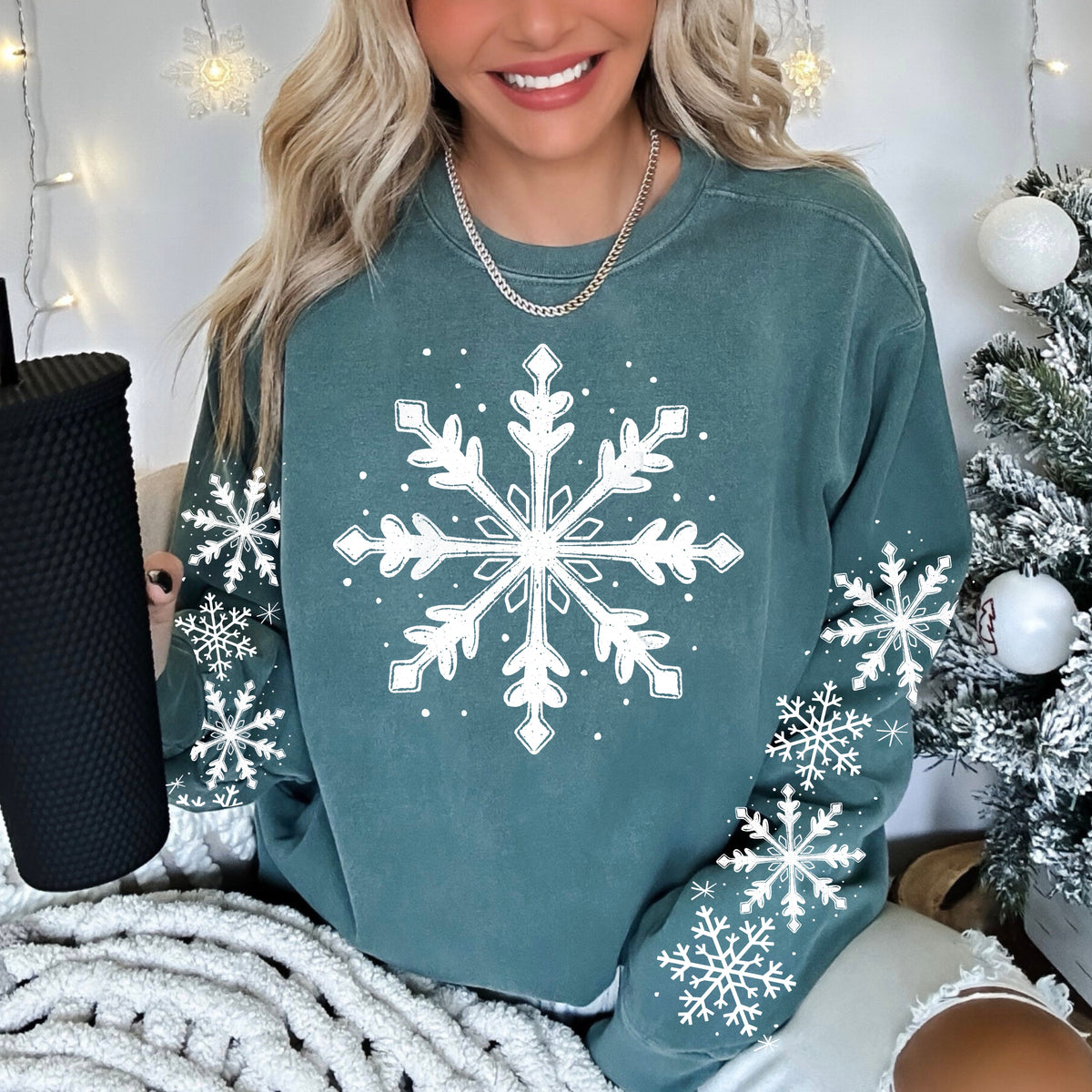 Snowflake white (front only) (csc) DTF Transfer