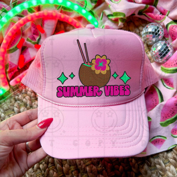 Summer vibes coconut (HW) 96145 DTF transfer