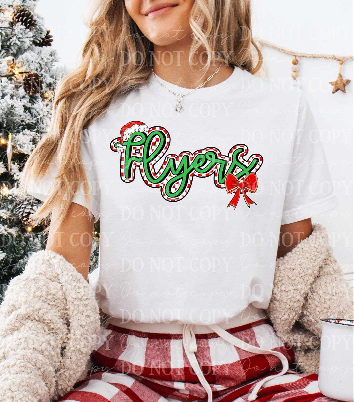 Flyers Christmas hat and bow (C’s) 65984 DTF transfer