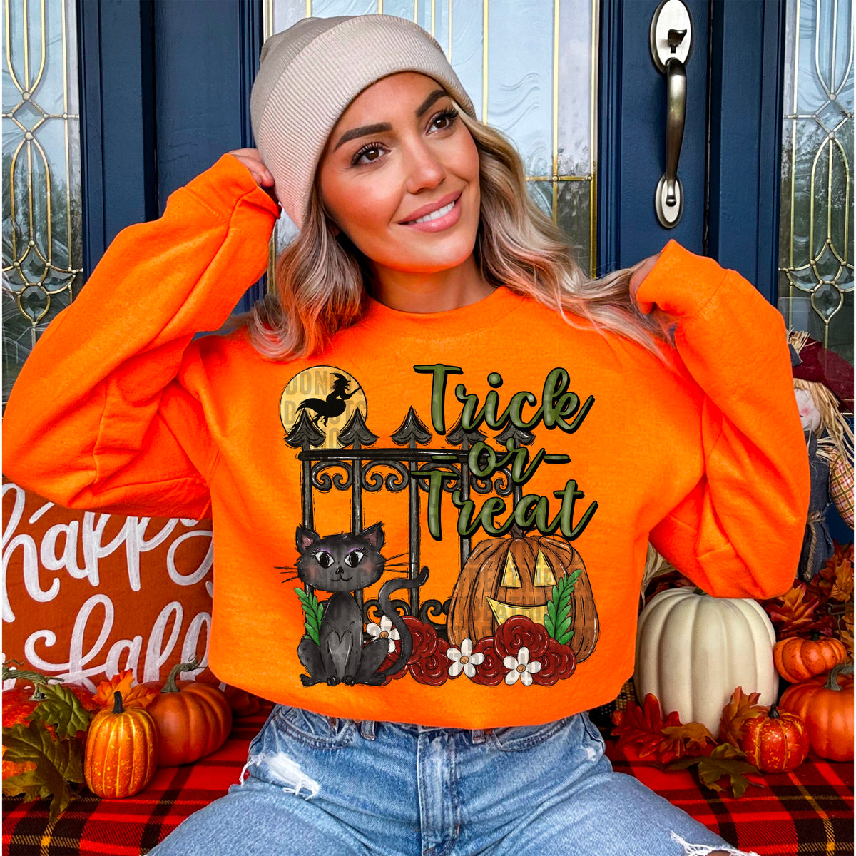 Trick or treat cat 103682 DTF transfer