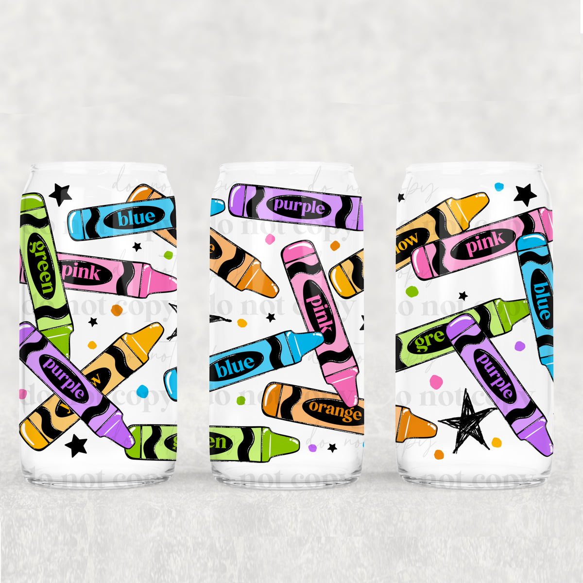 Colorful crayons (CSC) UV DTF WRAP