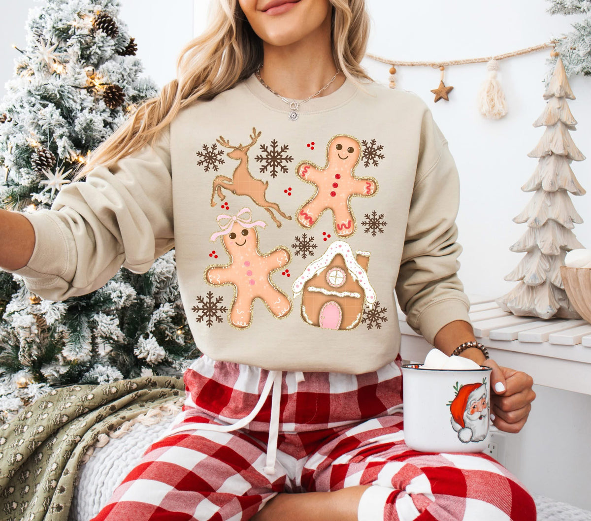 Gingerbread House and Reindeer (Linda) DTF Transfer