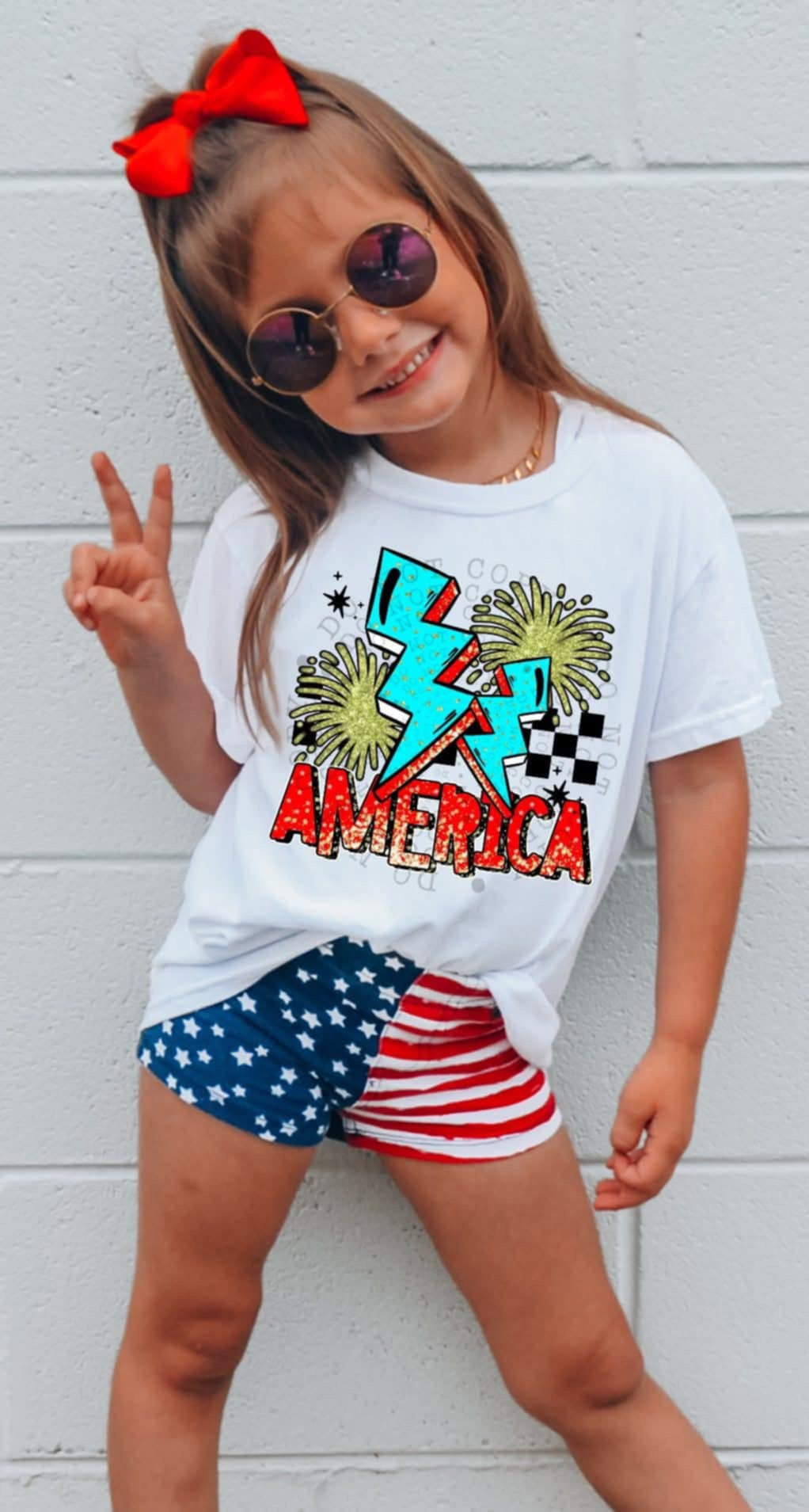 America lightning bolts (C’s) 100052 DTF transfer