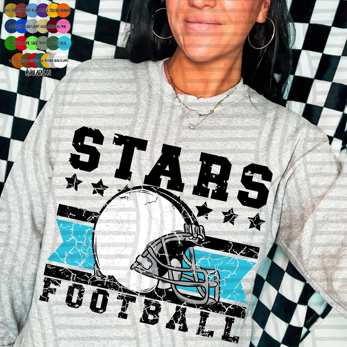 stars football helmet distressed colors (caplinger) DTF transfer