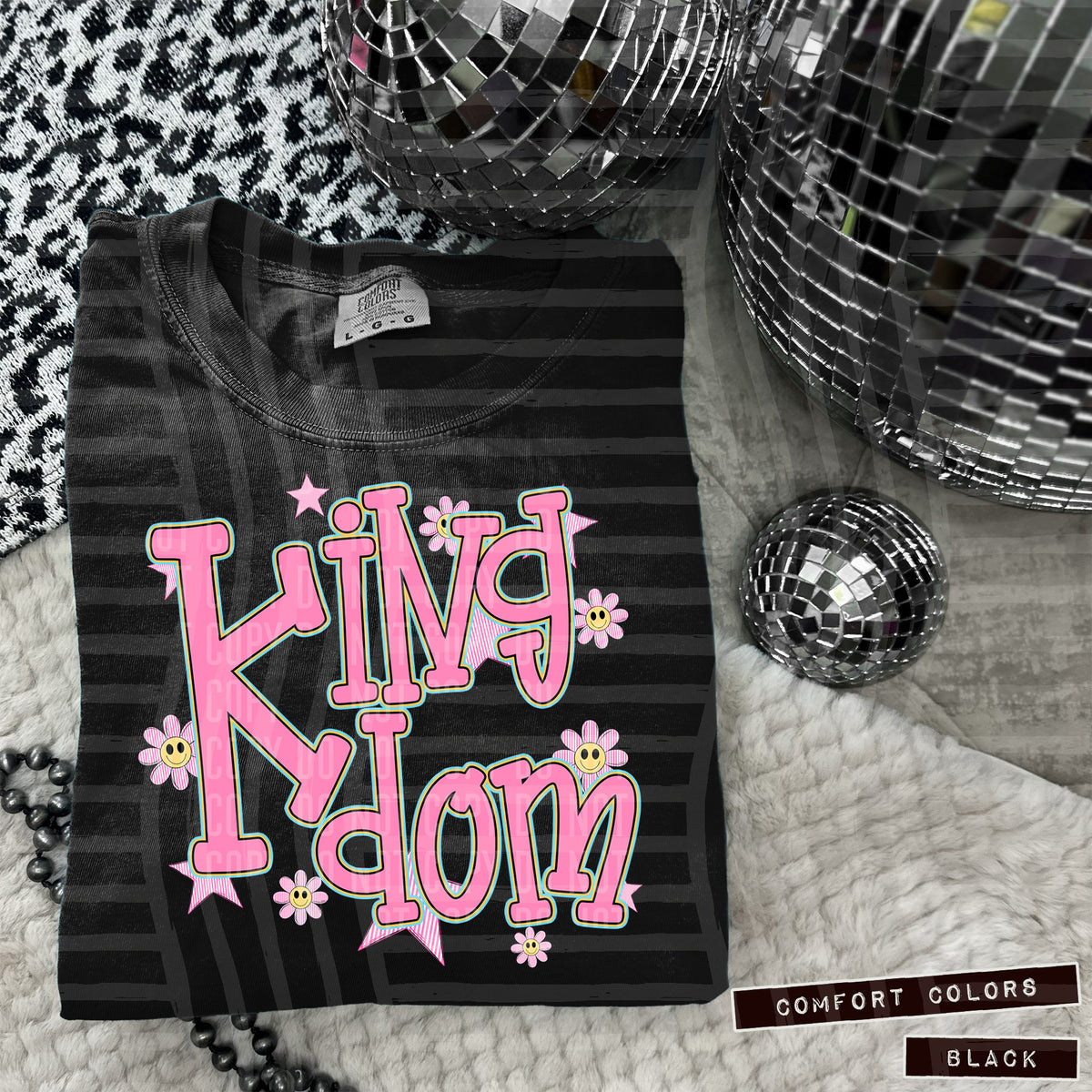 Kingdom Pink Flowers And Stars 104975 DTF transfer