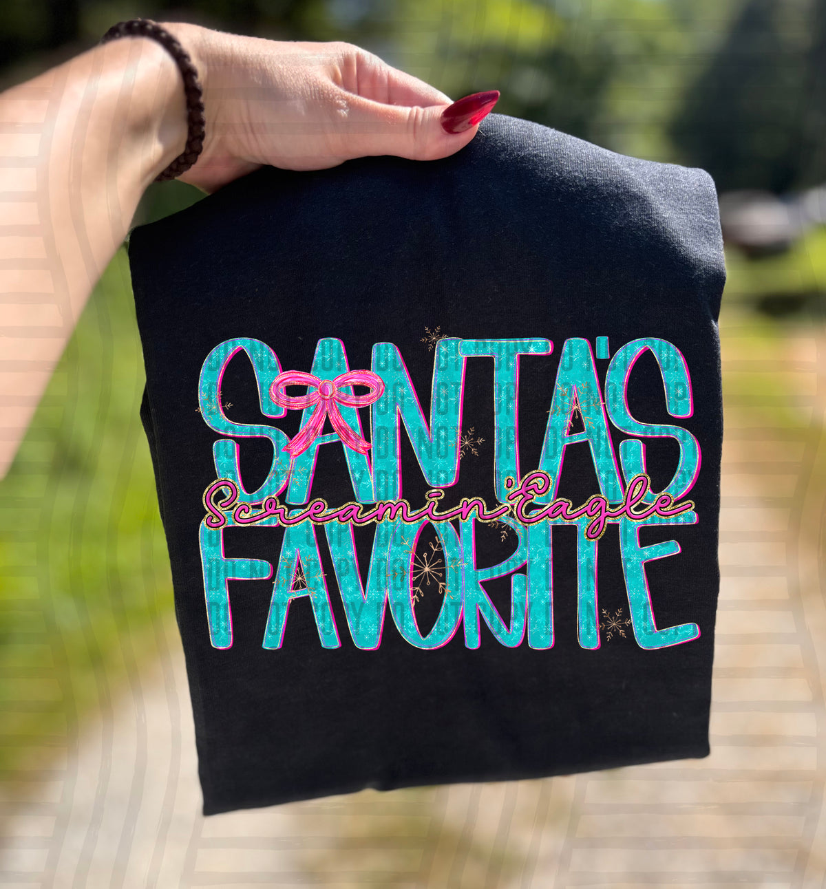 Screamin' Eagle Santas favorite bow (caplinger) DTF transfer