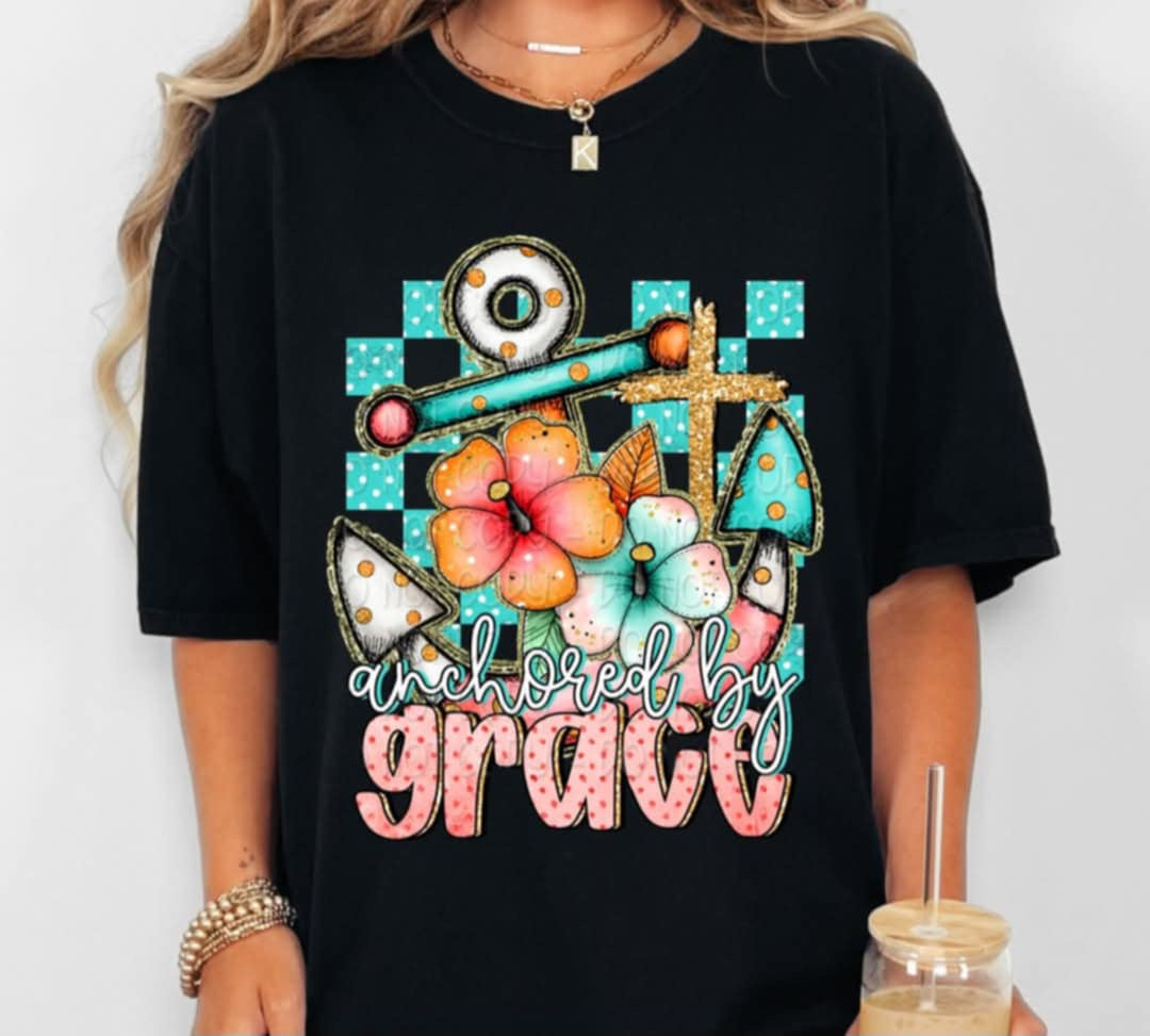 Anchored by grace 106525 DTF transfer