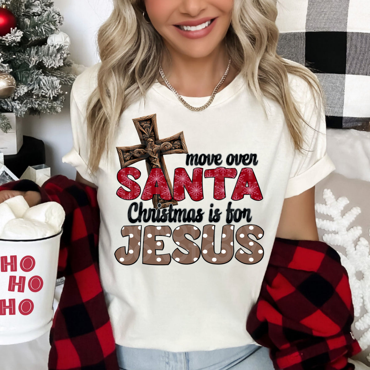 Move over Santa Christmas is for Jesus (renewed) 67498 DTF transfer
