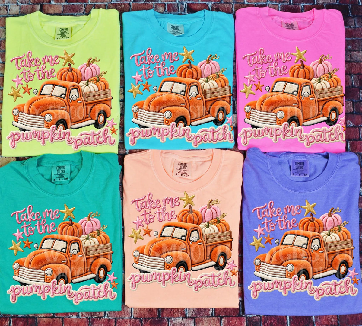Take me to the pumpkin patch faux fabric  SUNDAY SPECIAL DTF transfer