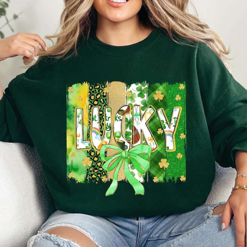 Lucky brushstroke background 77605 DTF transfer