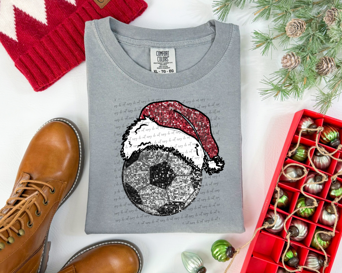 Soccer Faux Glitter Santa 30389  DTF transfers
