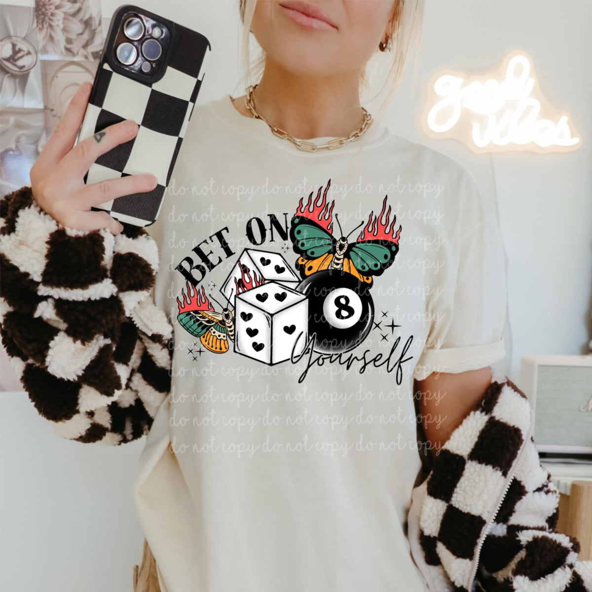 Bet on yourself black font (MMD) 85276 DTF transfer