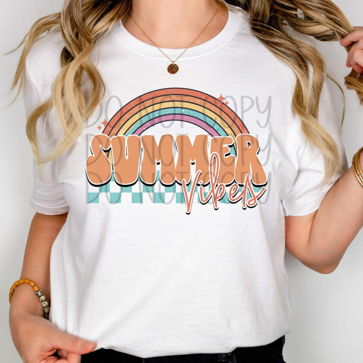 Summer vibes rainbow (FDCD) 103605 DTF transfer