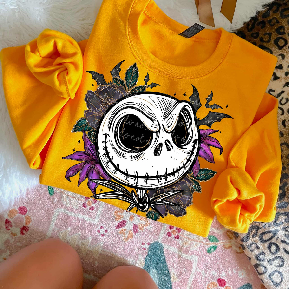 Nightmare Skeleton and florals MMD DTF transfer
