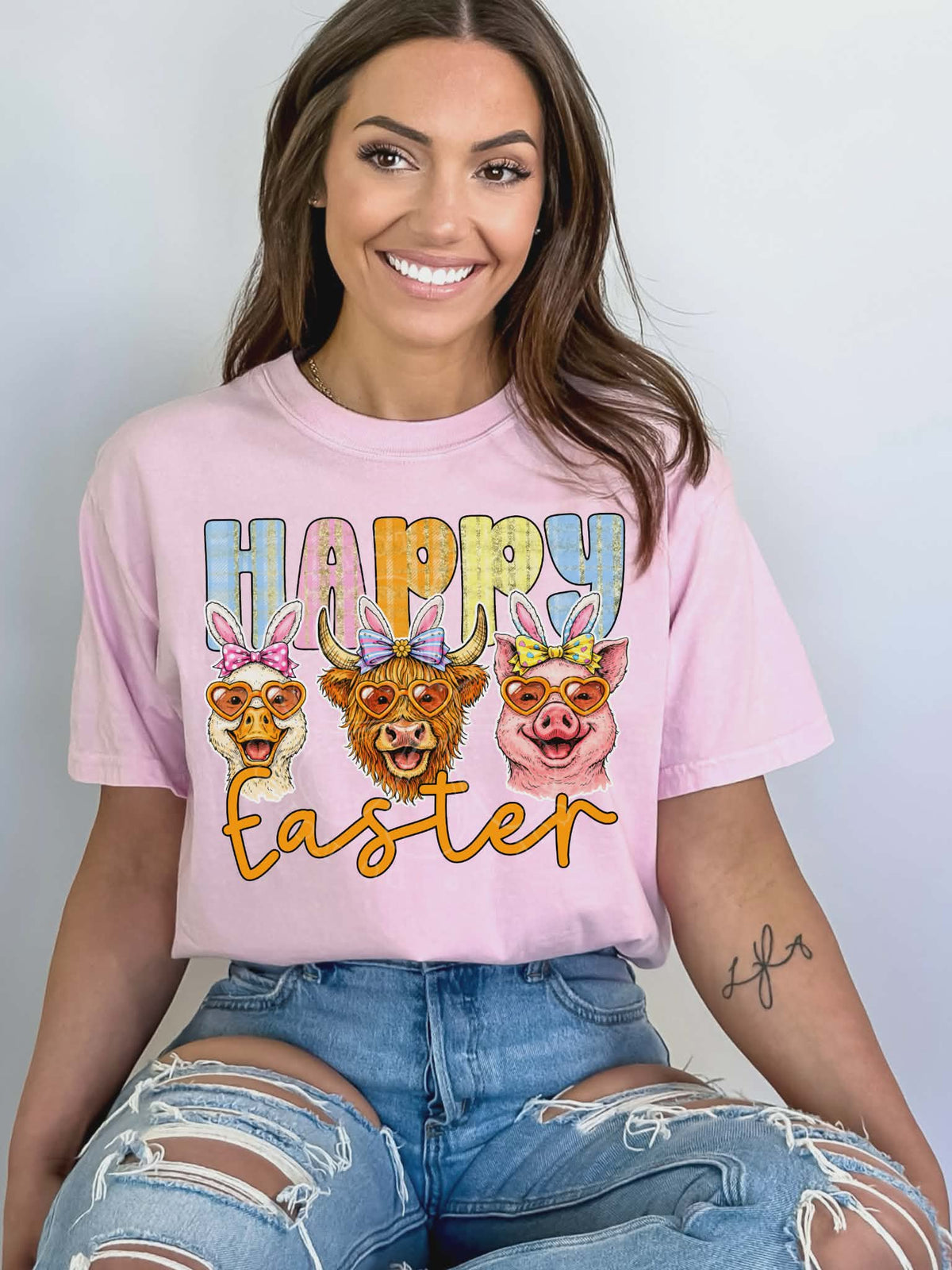 Happy Easter cow goose bunny (c’s) DTF Transfer