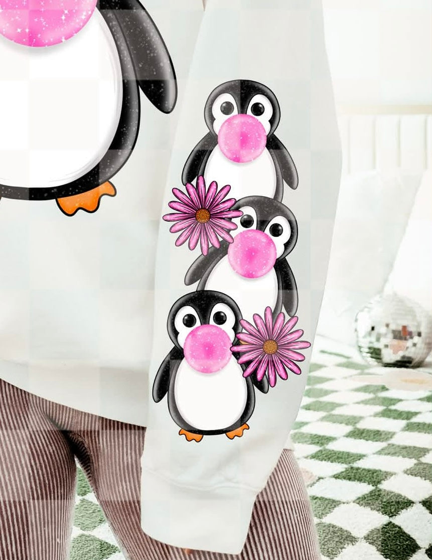 Bubble Gum Penguin (SET OF TWO SLEEVES) (unhinged) DTF transfer