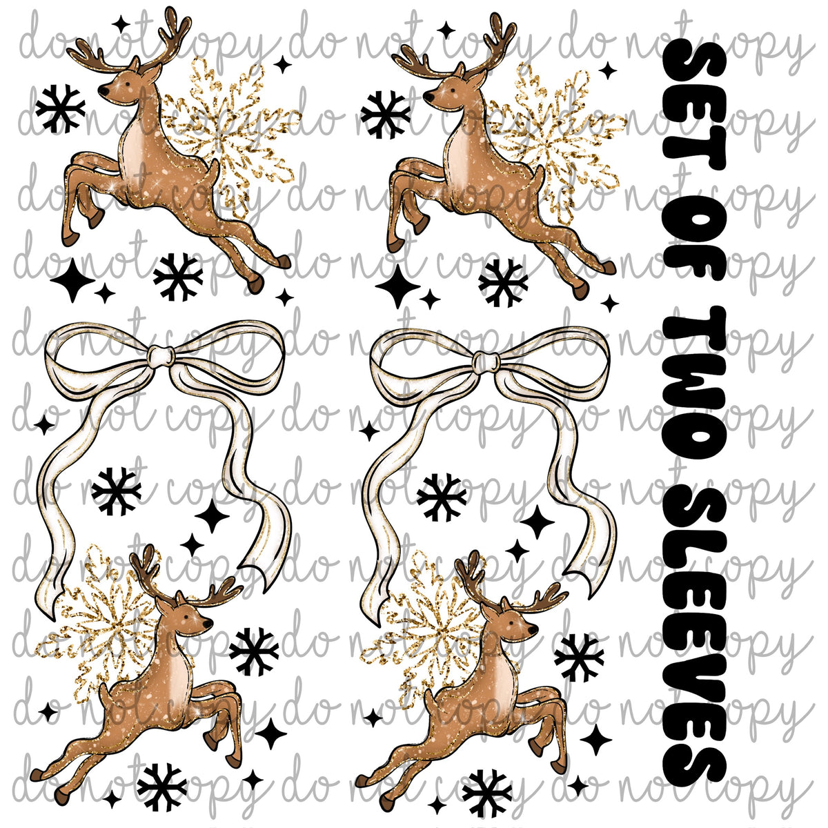 Dashing through the snow (set of two sleeves) sunday special DTF transfer