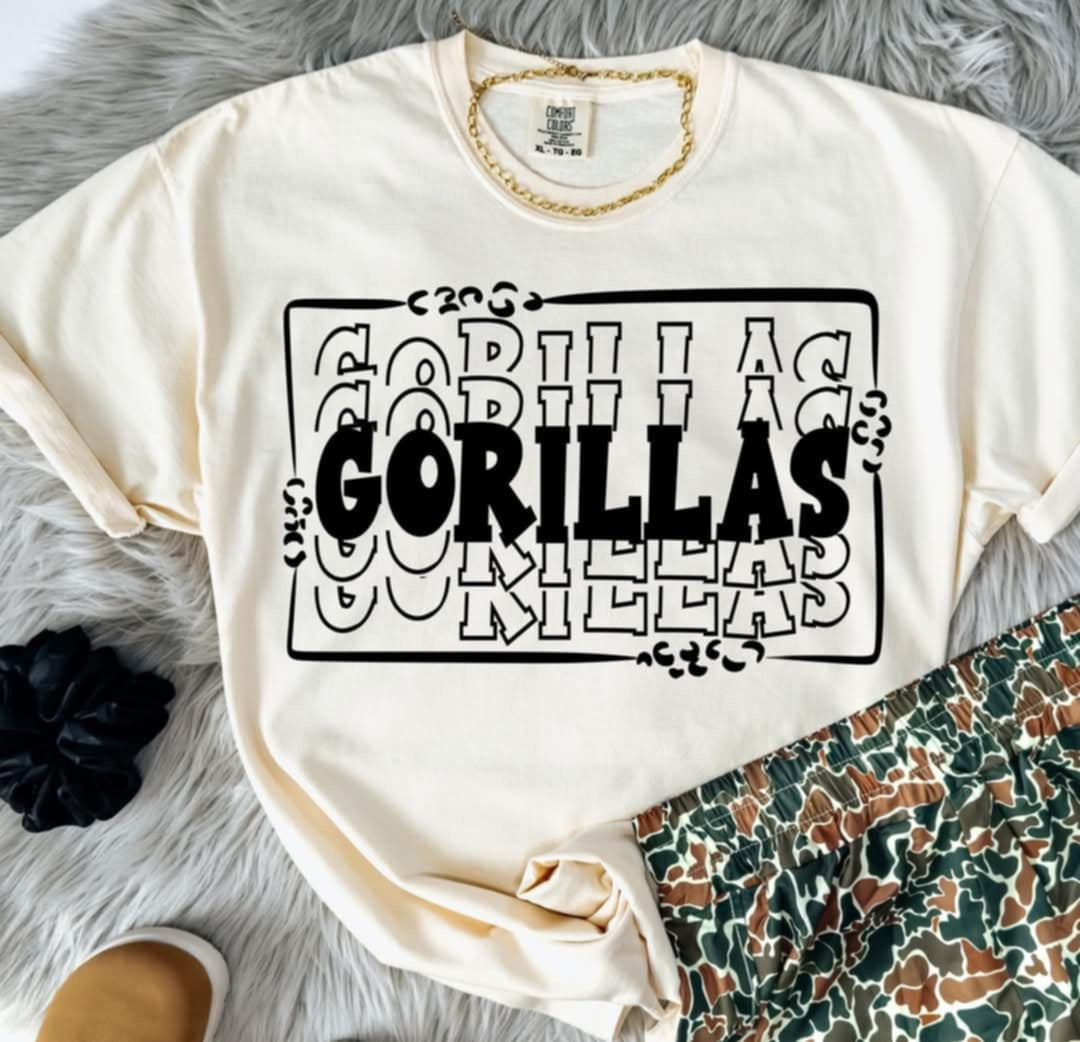 Gorillas stacked with frame (S&G) 98080 DTF transfer