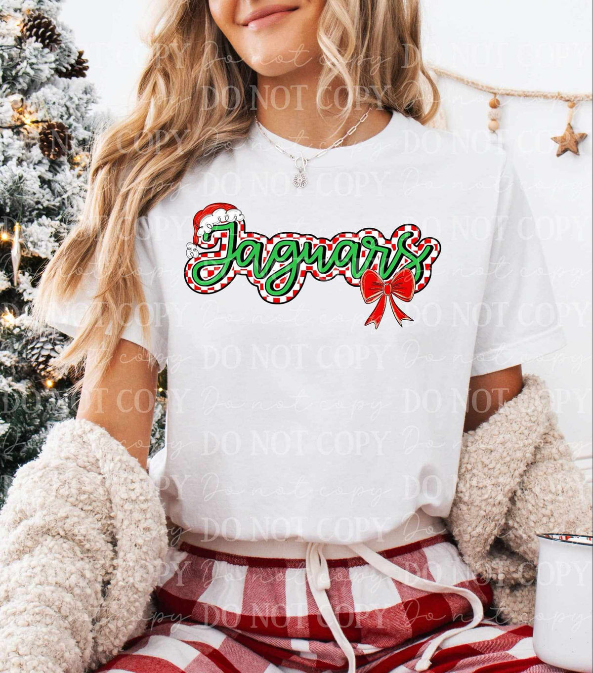 Jaguars Christmas hat and bow (C’s) 65978 DTF transfer
