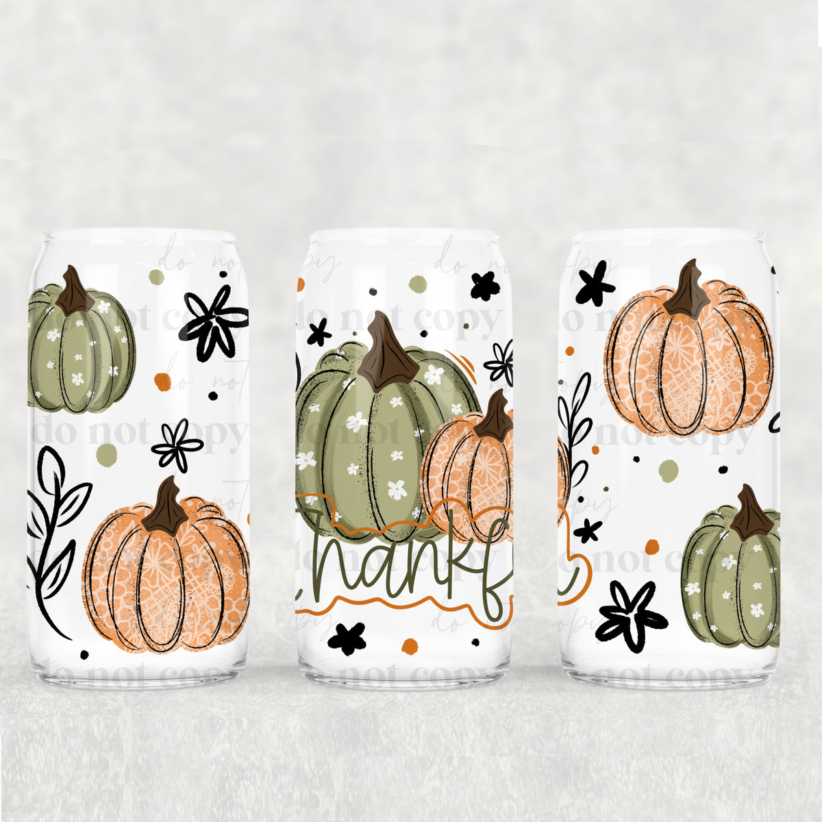 Thankful pumpkins (CSC) UV DTF WRAP
