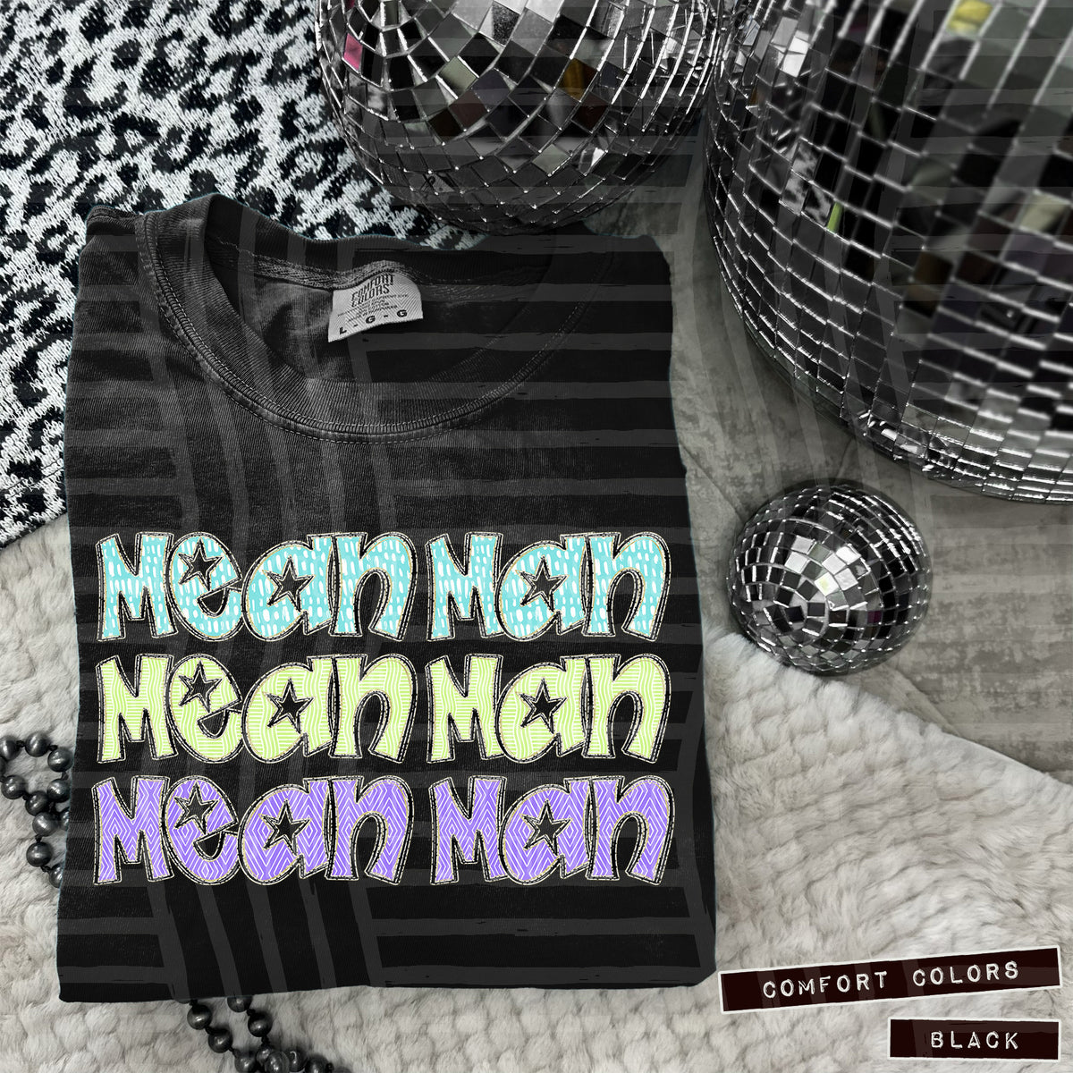 Mean Man Pastel Star Stacked (Caplinger) 101637 DTF transfer