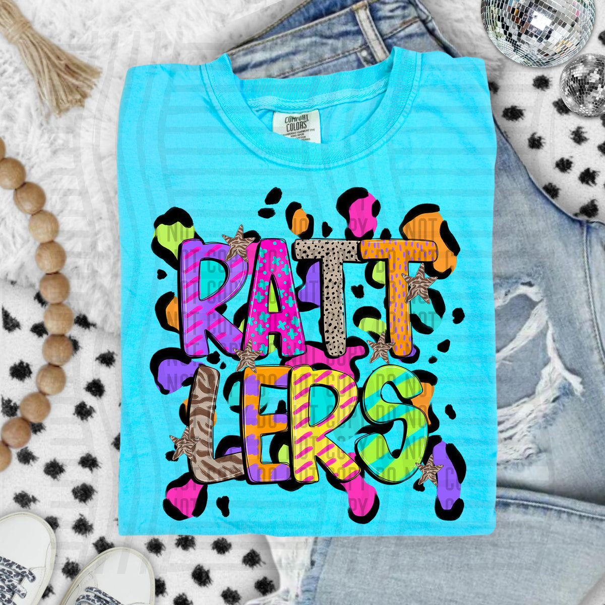 Rattlers Funky Mix Up Leopard Mascot (Caplinger) DTF transfer