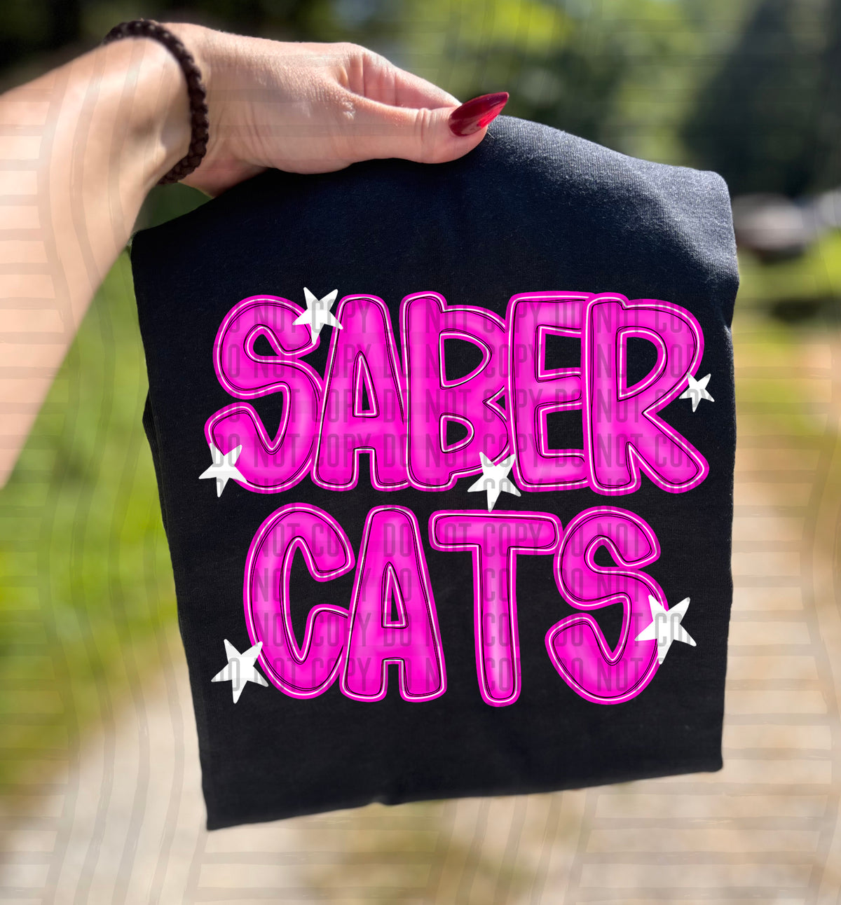 Sabercats Pink And Preppy Split 112944 DTF transfer