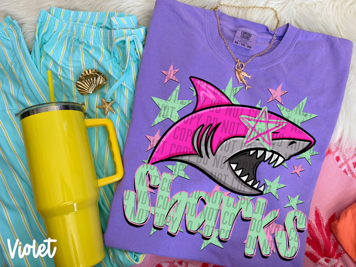 sharks starry eyed (Caplinger) DTF Transfer