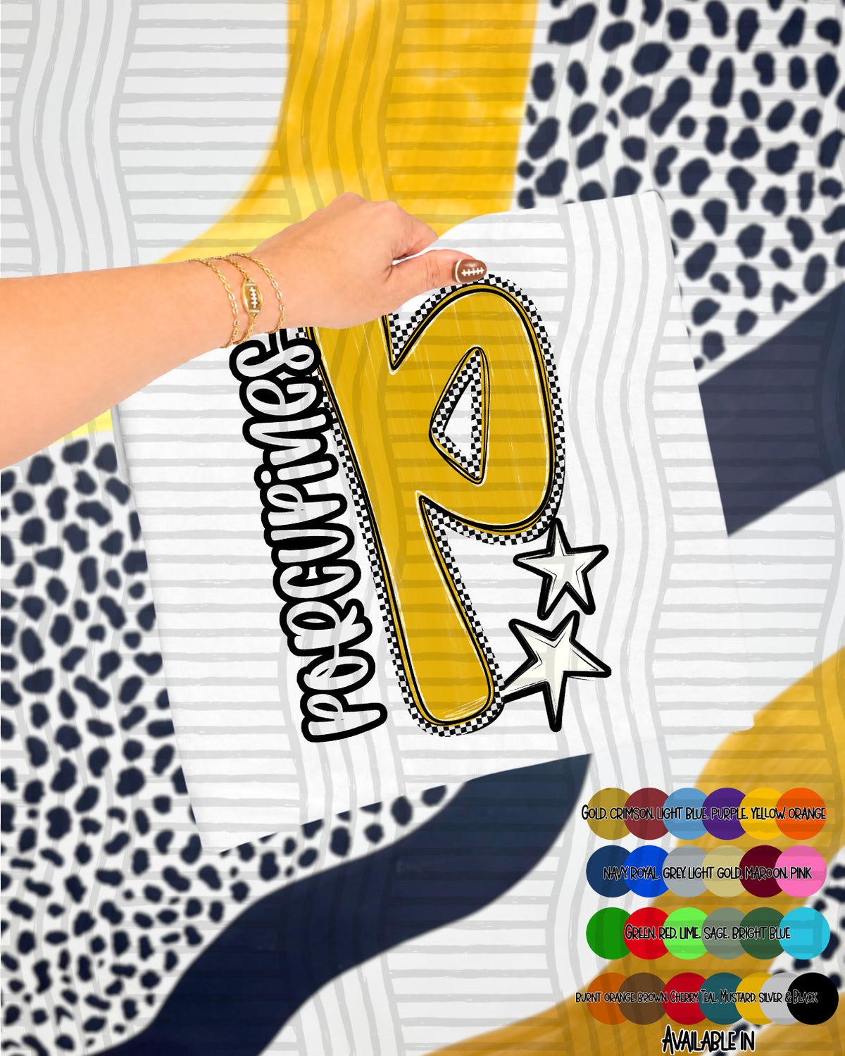 Porcupines Checker Crush Yellow (Caplinger) DTF transfer