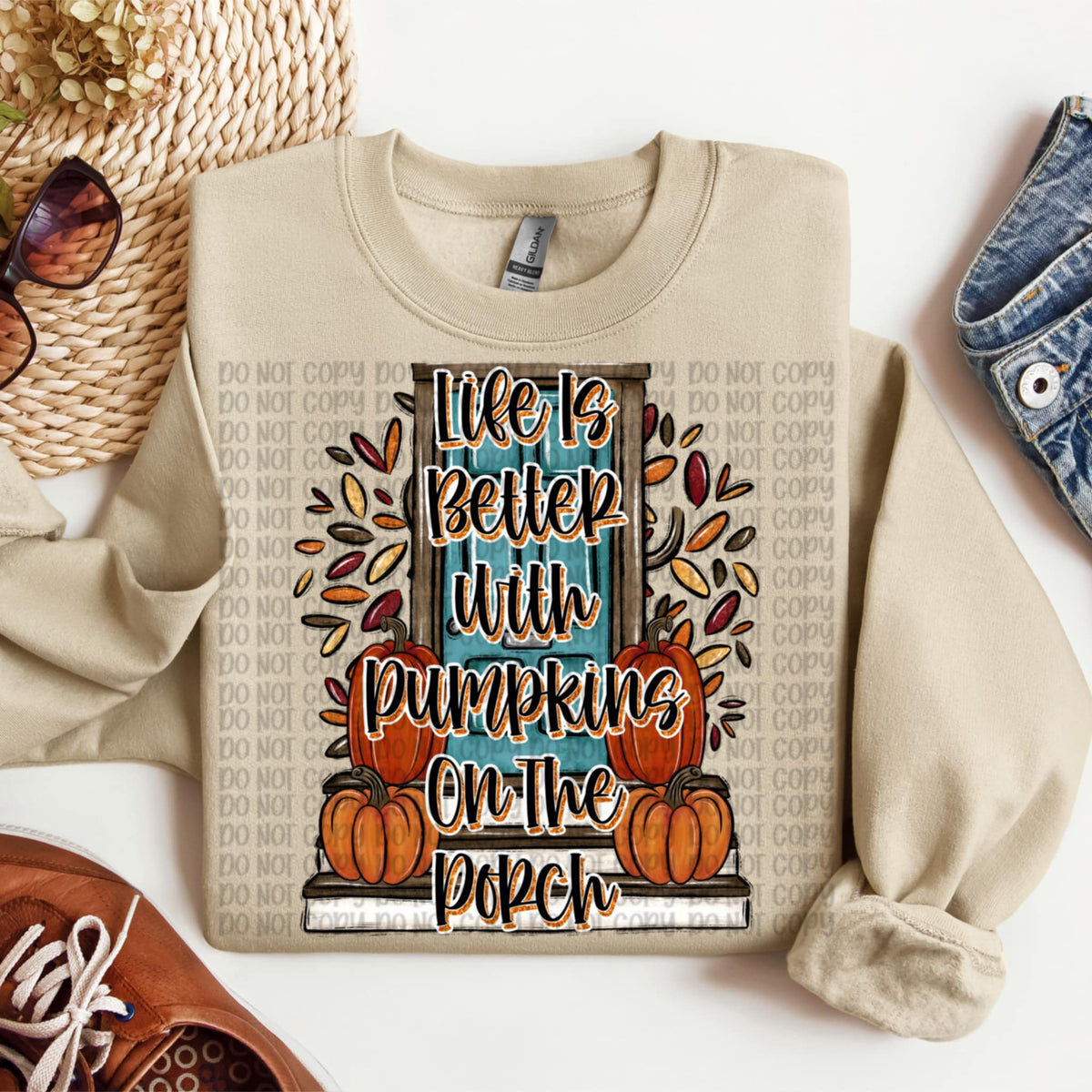 Life is Better With Pumpkins on the porch VP DTF transfer