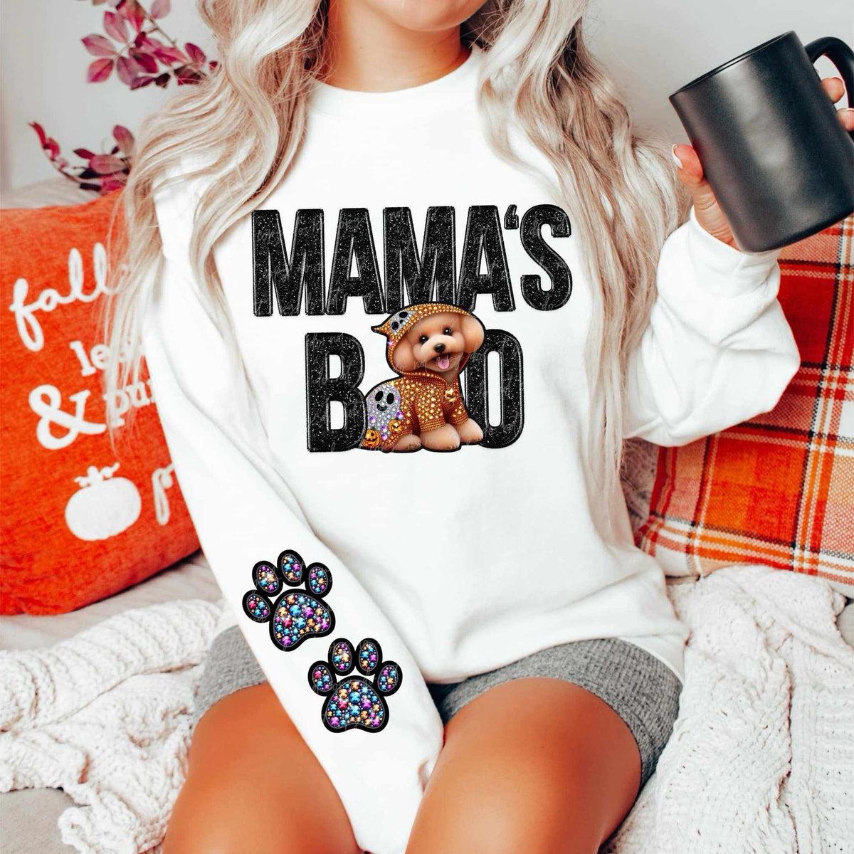Mamas boo poodle FRONT ONLY 52893 DTF transfer