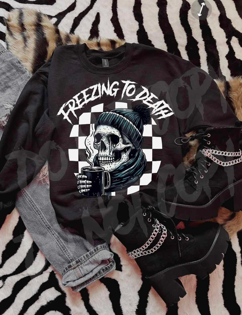 Freezing to death skull  65261 DTF transfer