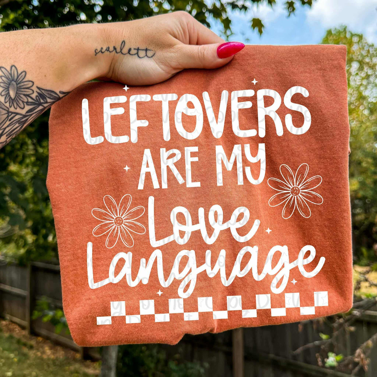 Left Overs are my love language WHITE (Virgo) DTF transfer