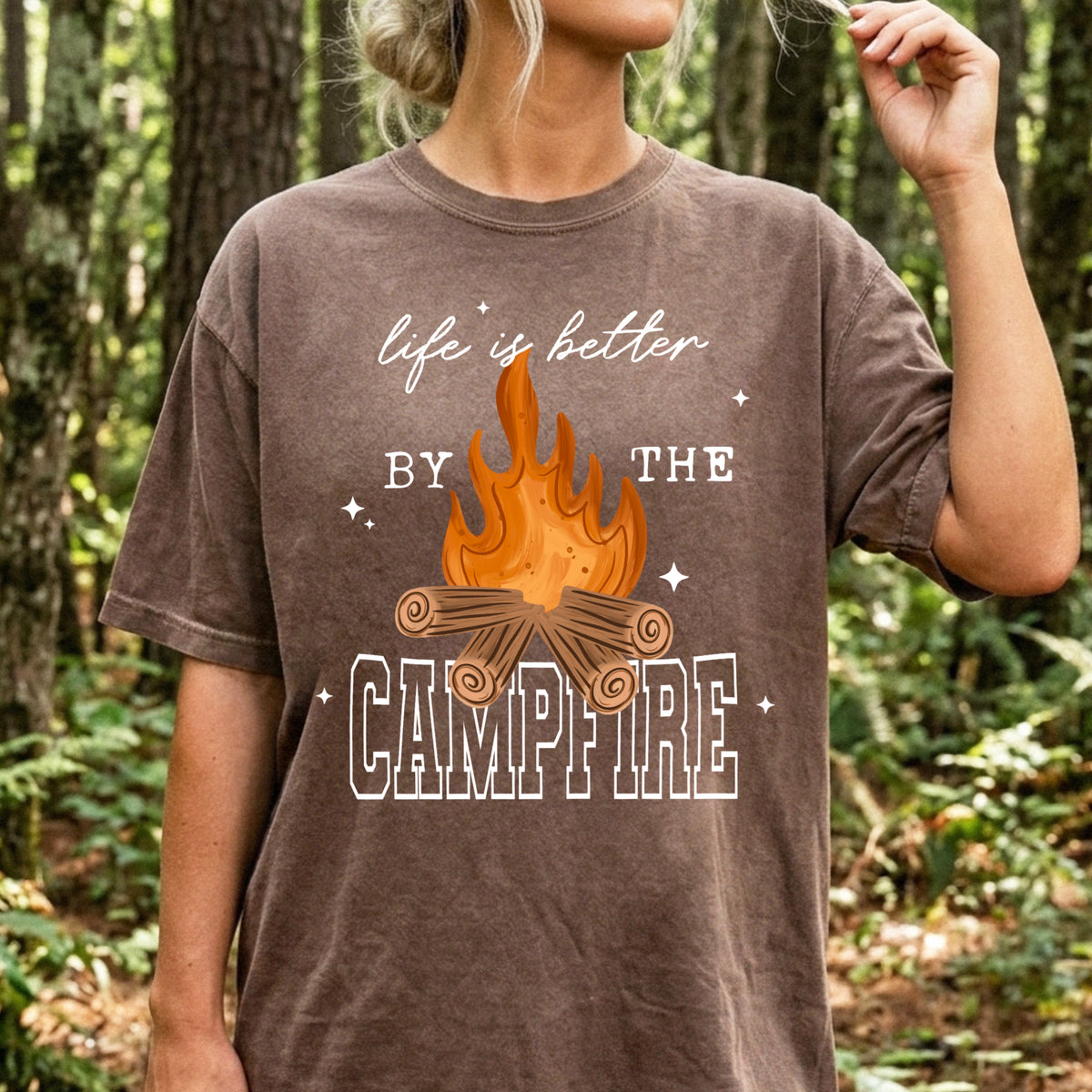 By the campfire (white font) (CSC) DTF Transfer