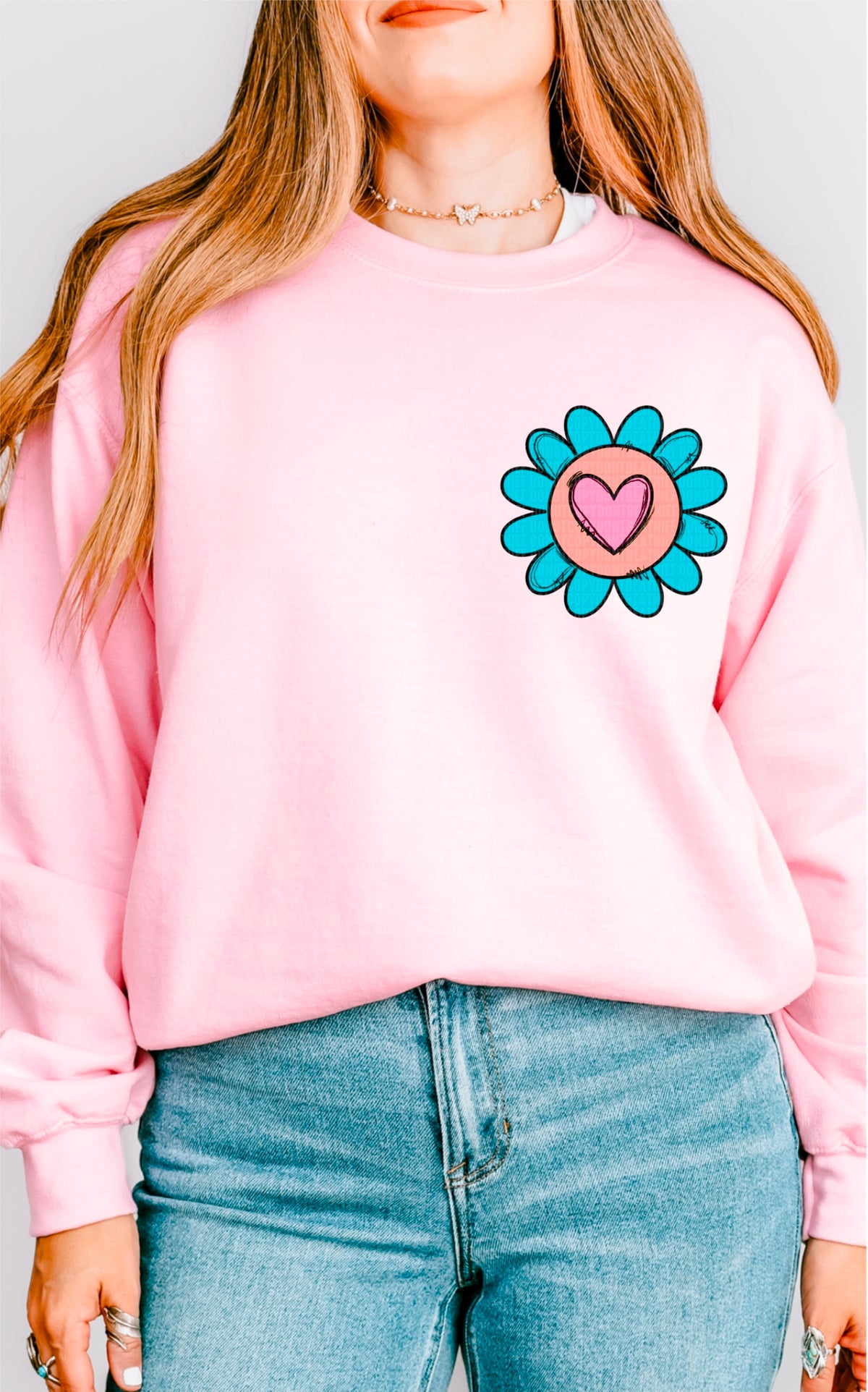 Flower black outline 93338 DTF transfer