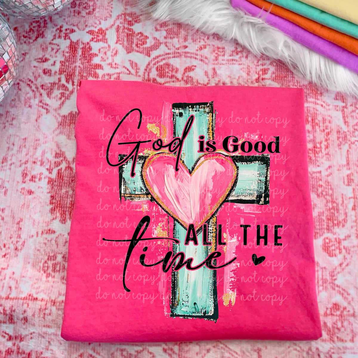 God is good all the time cross (black words) 117524 DTF TRANSFER
