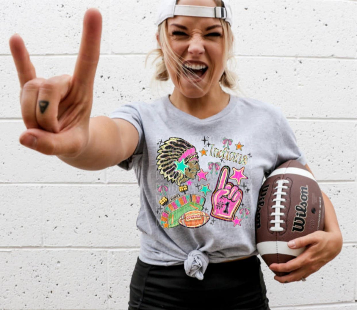 Indians Rainbow Mascot SSD DTF transfer