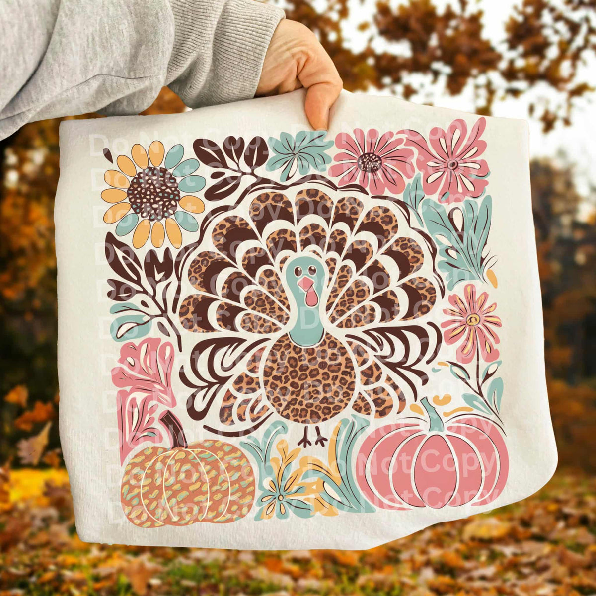 Abstract fall turkey 112846 DTF transfer