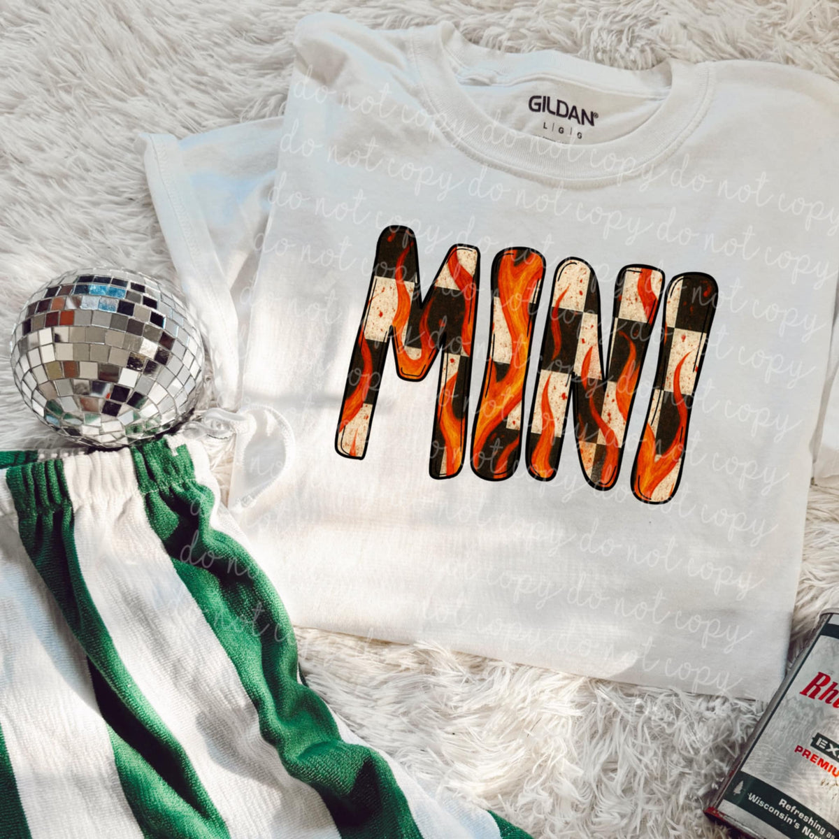 Mini Checker Flames (MMD) DTF transfer