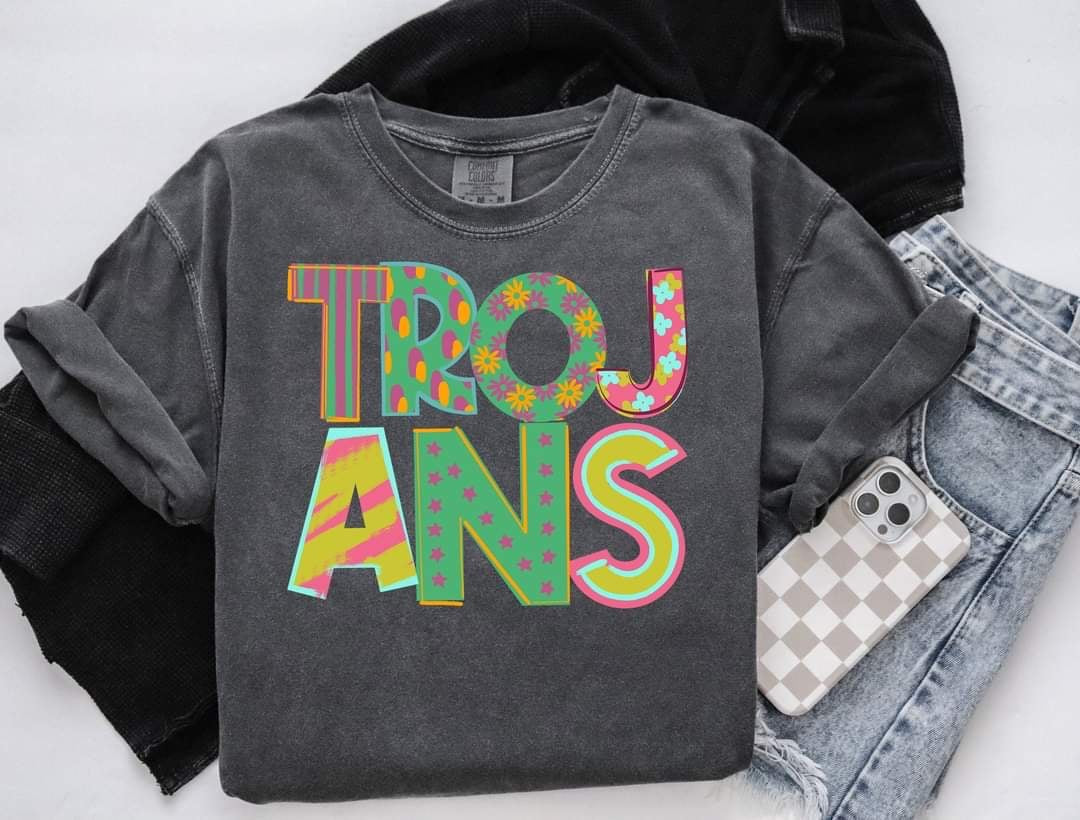 Trojans patterned font (S&G) 60363 DTF transfer
