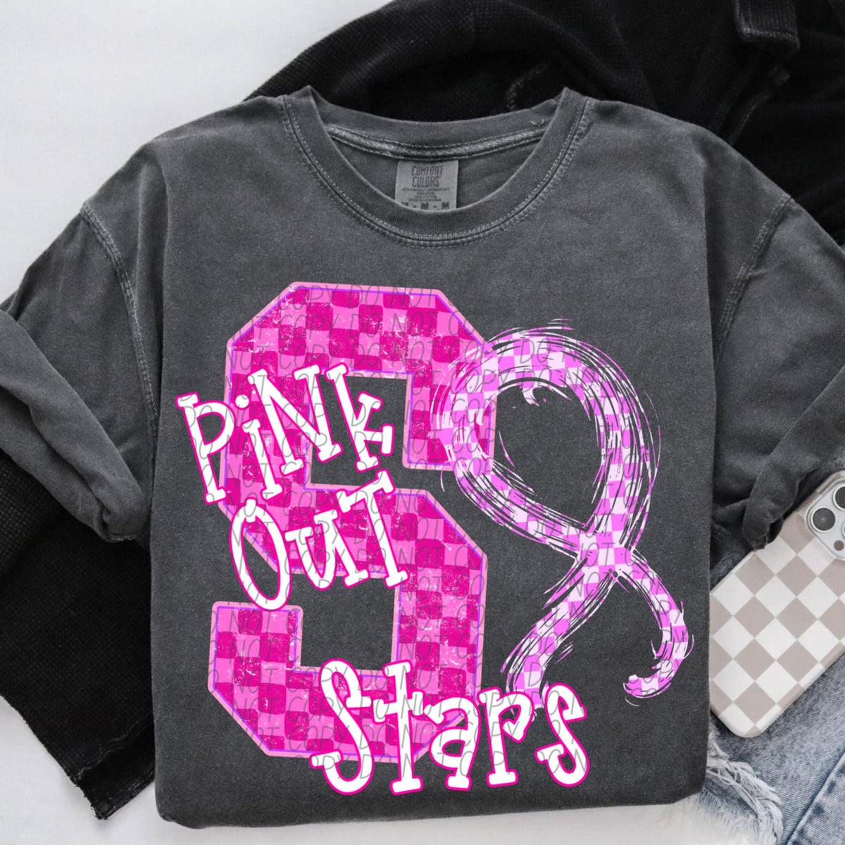 Stars Pink Out Varsity (city) DTF Transfer