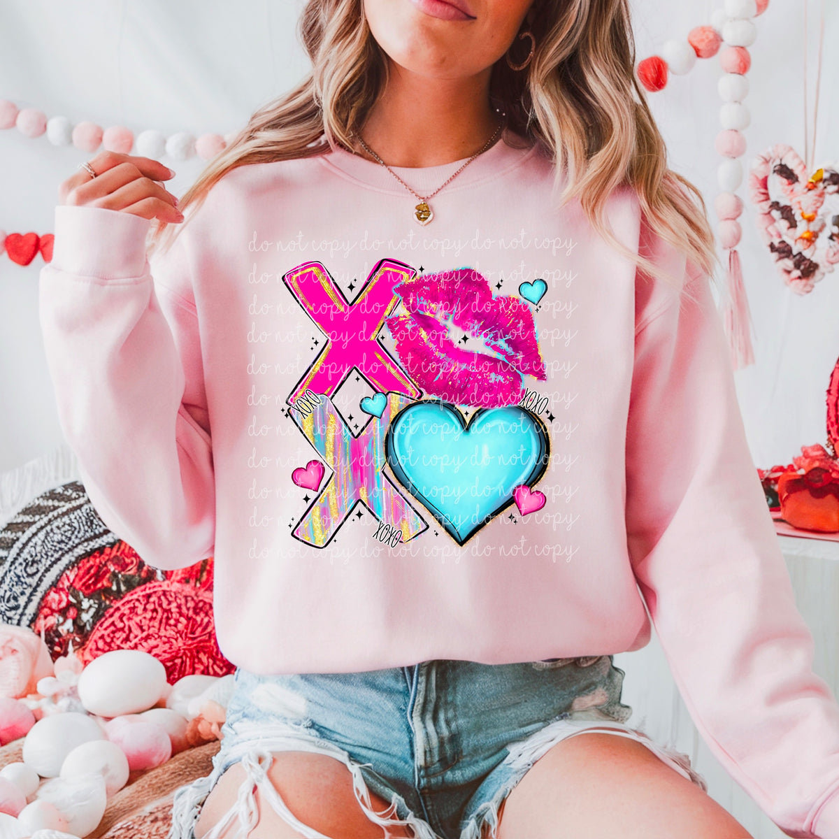 Xoxo Pink Lips 117450 DTF Transfer
