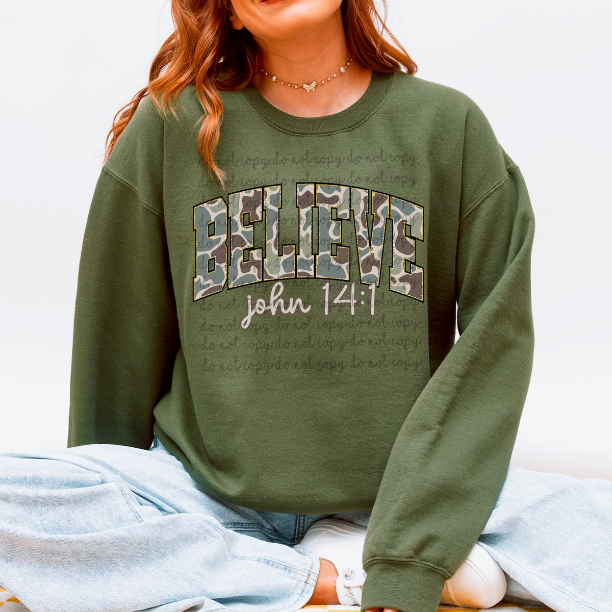 Believe Camo varisty font 116779 DTF Transfer